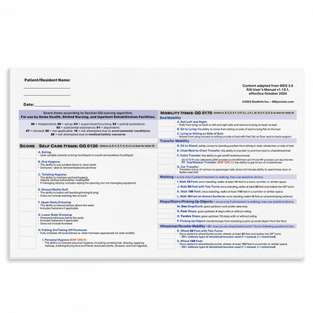 8”x 5” ADL Performance Scoring Notepad 